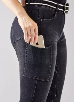 Dublin Shona Full Grip Silicone Print Denim Breeches -Finest Equestrian Supplies 1002996008 close 1 6 jpg