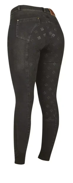 Dublin Shona Full Grip Silicone Print Denim Breeches -Finest Equestrian Supplies 1002996008 dublin shona full grip silicone print denim breeches image null hero 1 6 jpg