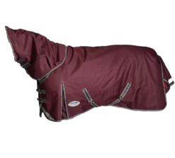 WeatherBeeta ComFiTec Plus Dynamic II Detach-A-Neck Medium/Lite - Maroon Grey White -Finest Equestrian Supplies 1006918000 maroongreywhite wb cft pdynmc ii dan image null hero 12 jpg