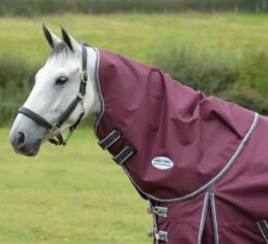 WeatherBeeta ComFiTec Plus Dynamic II Neck Rug Medium - Maroon Grey White -Finest Equestrian Supplies 1006923003 wb cft pdynmc ii nrg image hero null 1 3