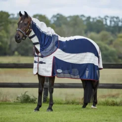 Weatherbeeta Breeze With Surcingle IV Combo Neck -Finest Equestrian Supplies 101838000 whitenavyred wb breeze iv cmb image hero null 1 9 jpg
