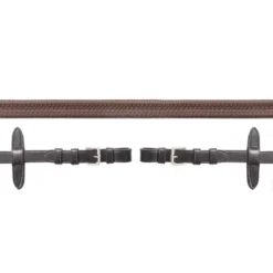 Schockemohle Premium Rubber Reins With Buckles -Finest Equestrian Supplies 1103 00016 gummizuegel schnalle antiquebrown silver 1 jpg