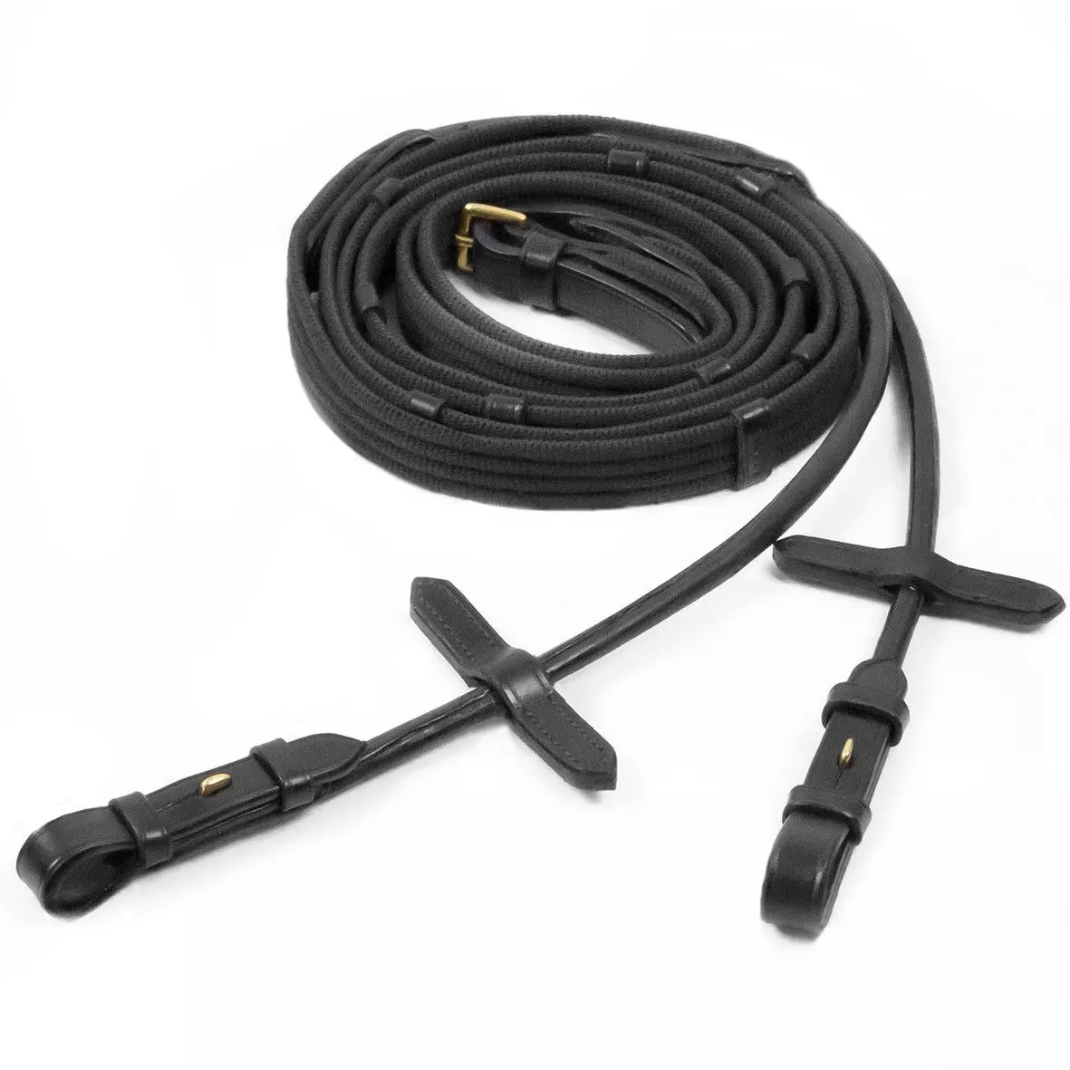 Schockemohle Premium Rolled Web Reins With Hook And Stud 6 Schockemohle Premium Rolled Web Reins With Hook And Stud - Image 4