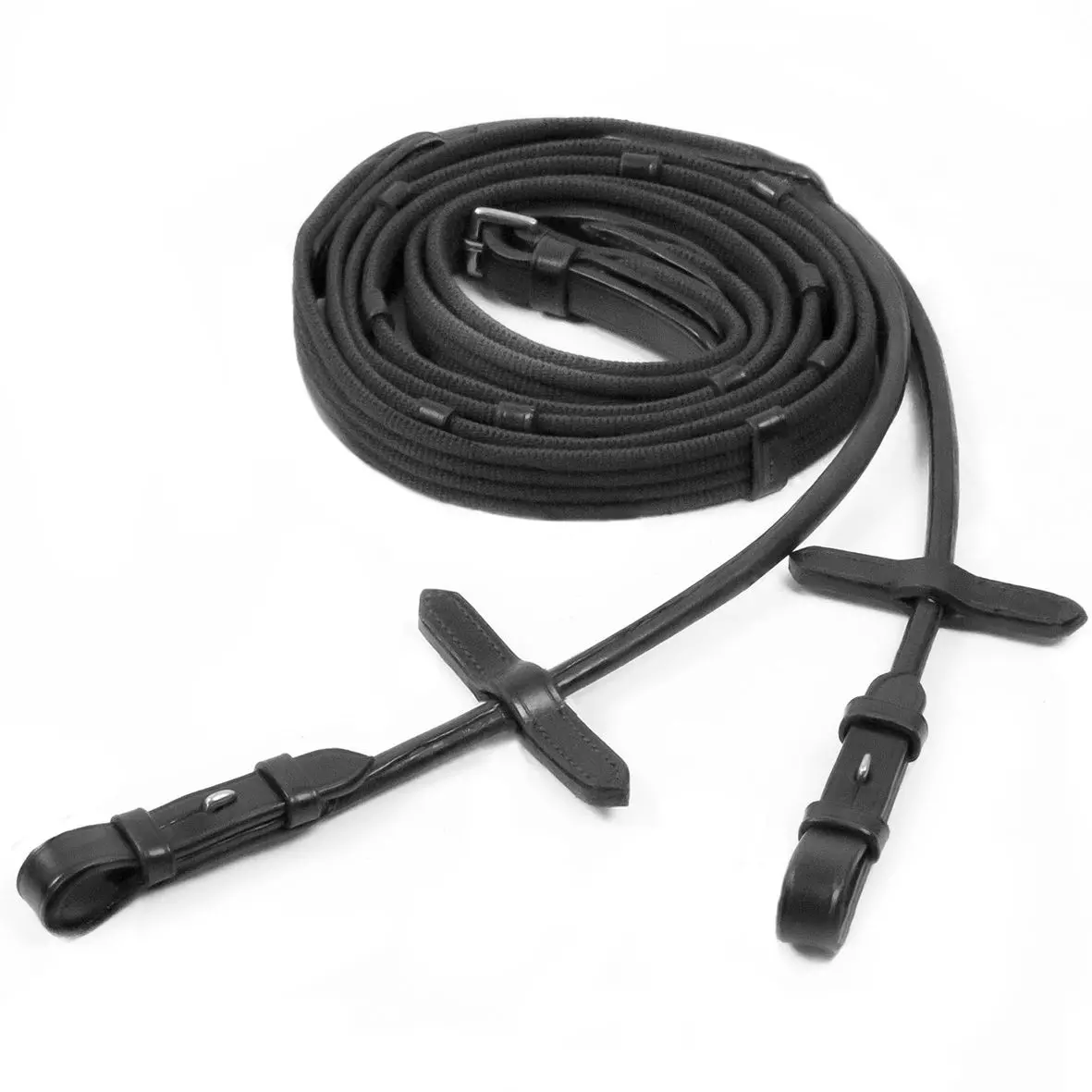 Schockemohle Premium Rolled Web Reins With Hook And Stud 4 Schockemohle Premium Rolled Web Reins With Hook And Stud - Image 2