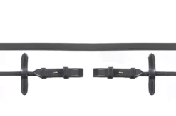 Schockemohle Round Stitched Reins With Hooks -Finest Equestrian Supplies 1103 00022 kandarenz ge rundgen ht zaumhaken blackgold 1 jpg