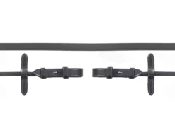 Schockemohle Round Stitched Reins With Hooks -Finest Equestrian Supplies 1103 00022 kandarenz ge rundgen ht zaumhaken blacksilver 1 jpg