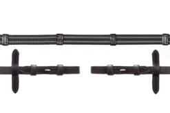 Schockemohle Rubber Tied Grip Reins With Hook -Finest Equestrian Supplies 1103 00025 gripreins blackgold 1 1 jpg