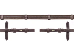 Schockemohle Rubber Tied Grip Reins With Hook -Finest Equestrian Supplies 1103 00025 gripreins darkbrowngold 1 1 jpg