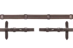 Schockemohle Rubber Tied Grip Reins With Hook -Finest Equestrian Supplies 1103 00025 gripreins darkbrownsilver 1 1 jpg