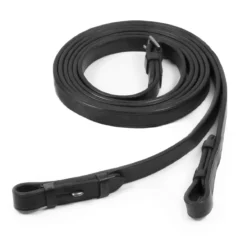 Schockemohle Plain Reins With Hook And Stud -Finest Equestrian Supplies 1103 00010 bridlereins blacksilvergd2lthd1otpun 1 jpg