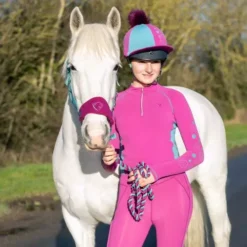 Hy Equestrian DynaMizs Ecliptic Hat Cover -Finest Equestrian Supplies 34536 hy equestrian dynamizs ecliptic base layer plum teal 05 1 1 jpg