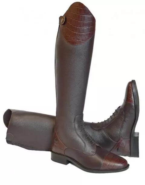 Rhinegold De-Luxe Leather Riding Boots With Mock Croc Trim 9 Rhinegold De-Luxe Leather Riding Boots With Mock Croc Trim - Image 7