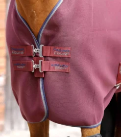 Premier Equine Airflow Cooler Rug -Finest Equestrian Supplies airflow cooler rug burgundy 3 4 jpg