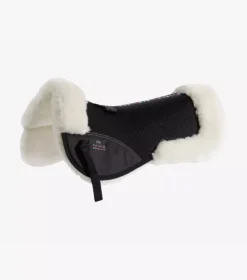 Premier Equine Airtechnology Shockproof Wool Saddle Pad - Half Pad -Finest Equestrian Supplies airtechnology shockproof wool half pad black natural 1 1 jpg