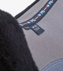 Premier Equine Airtechnology Shockproof Wool Saddle Pad - Half Pad -Finest Equestrian Supplies airtechnology shockproof wool half pad grey black 3 1 jpg