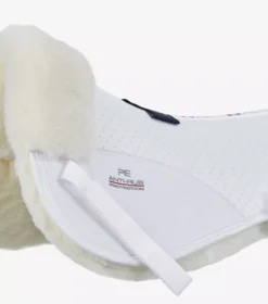 Premier Equine Airtechnology Shockproof Wool Saddle Pad - Half Pad -Finest Equestrian Supplies airtechnology shockproof wool half pad white natural 3 1 jpg