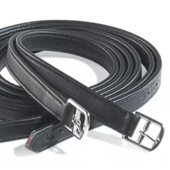 Amerigo Stirrup Leathers Calfskin -Finest Equestrian Supplies amerigo stirrup leathers calfskin black 1 png