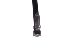 Henry James V-Grip Hybrid Rubber Reins With Leather Stoppers -Finest Equestrian Supplies buckle end black 3 1 jpg