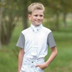 Equetech Boys Waffle Competition Shirt White 8 Equetech Boys Waffle Competition Shirt White -Finest Equestrian Supplies bws wh 1 1