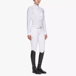 Cavalleria Toscana Women's Technical Long Sleeved Shirt - White -Finest Equestrian Supplies cad166 pa049 0001 2 11 3 jpg