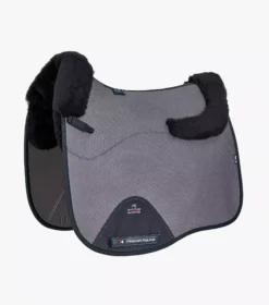 Premier Equine Close Contact Airtechnology Shockproof Wool European Saddle Pad Dressage Square -Finest Equestrian Supplies close contact airtechnology shockproof wool european saddle pad dressage square grey black wool 1 1 jpg