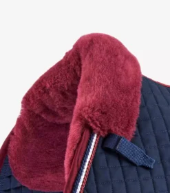 Premier Equine Close Contact Merino Wool European Saddle Pad - GP/Jump Square -Finest Equestrian Supplies close contact merino wool european half lined gp jump square navy burgundy 3 1 jpg