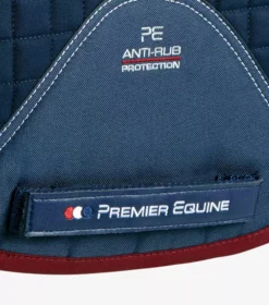 Premier Equine Close Contact Merino Wool European Saddle Pad - GP/Jump Square -Finest Equestrian Supplies close contact merino wool european half lined gp jump square navy burgundy 5 1 jpg