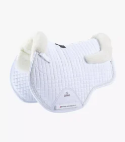 Premier Equine Close Contact Merino Wool European Saddle Pad - GP/Jump Square -Finest Equestrian Supplies close contact merino wool european saddle pad gp jump square white natural wool 1 jpg