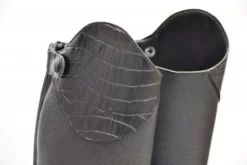 Rhinegold De-Luxe Leather Riding Boots With Mock Croc Trim 33 Rhinegold De-Luxe Leather Riding Boots With Mock Croc Trim -Finest Equestrian Supplies close up web 14 jpg