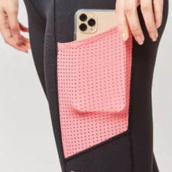 Dublin Power Performance Mid Rise Colour Block Tights -Finest Equestrian Supplies coral3 2 jpg