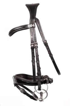 Henry James Patent Dressage Bridle - Black -Finest Equestrian Supplies dressagepatentplainbbblack 3168x 1 1 jpg