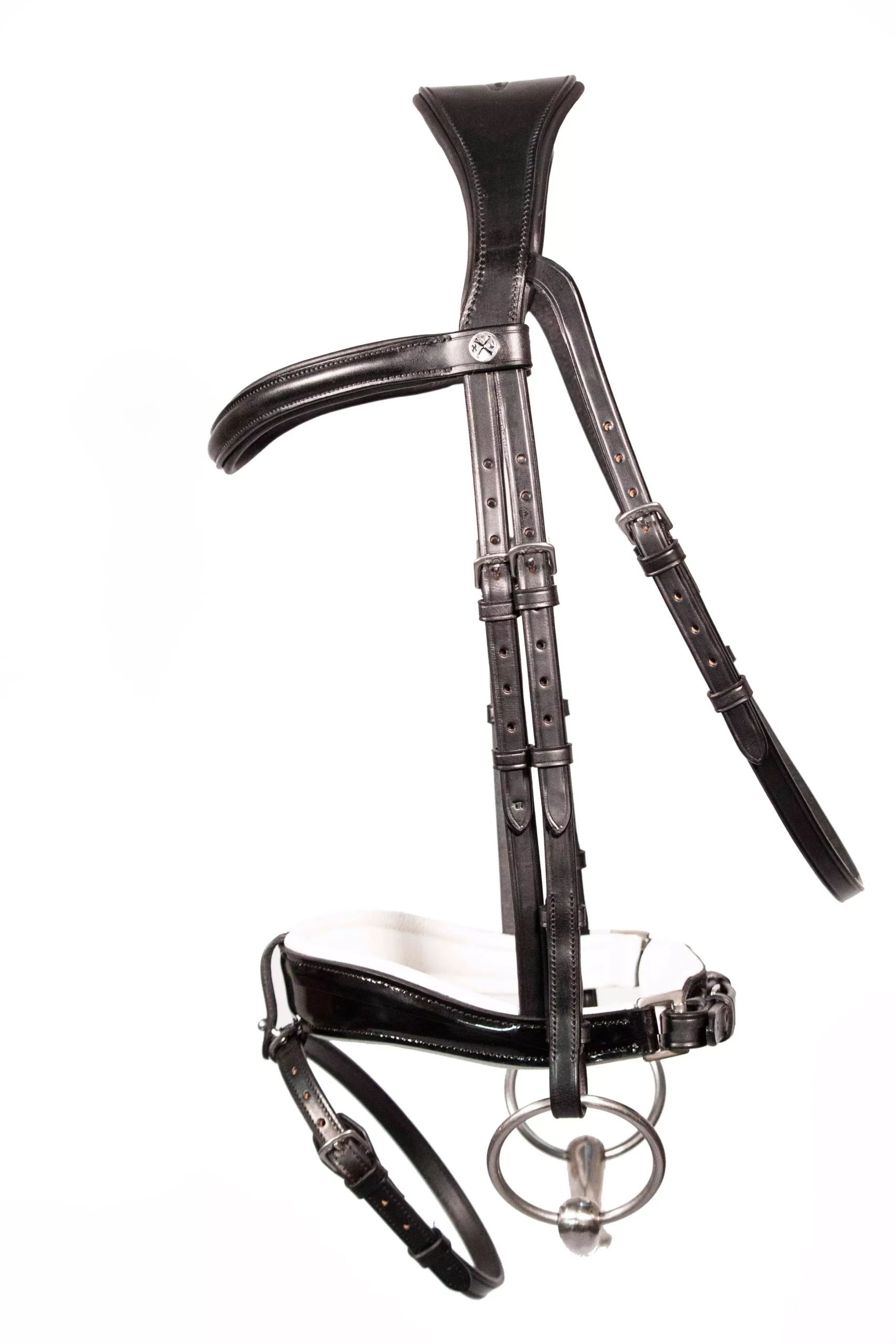 Henry James Patent Dressage Bridle With White Padding - Black 15 Henry James Patent Dressage Bridle With White Padding - Black - Image 13