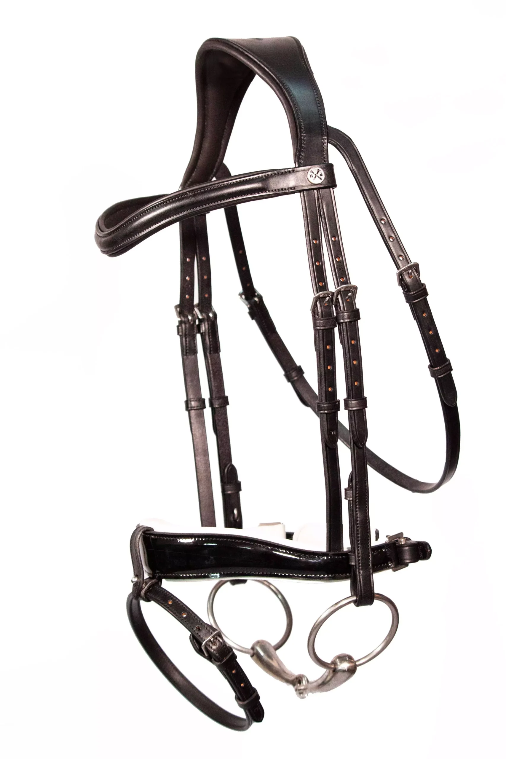 Henry James Patent Dressage Bridle With White Padding - Black 8 Henry James Patent Dressage Bridle With White Padding - Black - Image 6