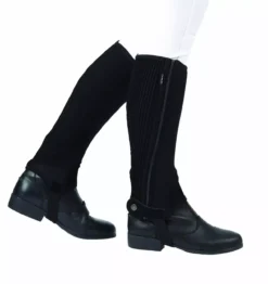 Dublin Easy-Care Half Chaps Childs -Finest Equestrian Supplies dublin easy care half chaps black 1 jpg