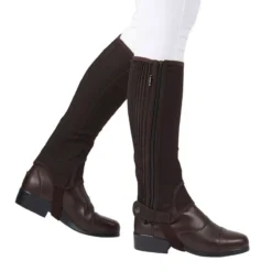 Dublin Easy-Care Half Chaps Childs -Finest Equestrian Supplies dublin easy care half chaps brown 1 jpg