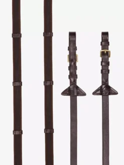 LeMieux Rubber Grip Continental Reins -Finest Equestrian Supplies eventa rubber reins havana brass 3 jpg