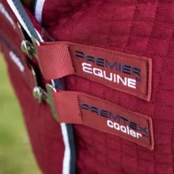 Premier Equine PremTex Horse Cooler Rug -Finest Equestrian Supplies facebook premtex cooler burgundy2 8 jpg