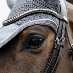 Kentucky Horsewear Kentucky Wellington Velvet Fly Veil -Finest Equestrian Supplies fly veil wellington basic velvet grey close 1 png