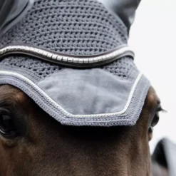 Kentucky Horsewear Kentucky Wellington Velvet Fly Veil -Finest Equestrian Supplies fly veil wellington basic velvet grey front 1 1 png