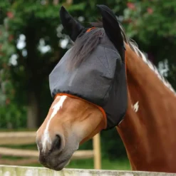 Equilibrium Field Relief Midi Fly Mask (With Ears) -Finest Equestrian Supplies fr midi with ears black square web 3 jpg