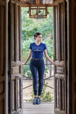 LeMieux Freya Breech -Finest Equestrian Supplies freya breech navy on person 4 jpg