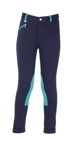 HyPerformance Belton Children's Jodhpurs 32 HyPerformance Belton Children's Jodhpurs -Finest Equestrian Supplies hyperformance belton childrens jodhpurs navy teal 2 jpg