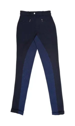 HyPERFORMANCE Raised Polka Dot Childs Jods 38 HyPERFORMANCE Raised Polka Dot Childs Jods -Finest Equestrian Supplies hyperformance raised polka dot teen jodhpurs navy blue 3 jpg