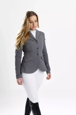 LeMieux Dynamique Show Jacket -Finest Equestrian Supplies it02499 studio showjacket grey 1 4 jpg