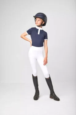 LeMieux Young Rider Belle Show Shirt -Finest Equestrian Supplies it03015 studio yrbelleshowshirt navy 2 3 jpg