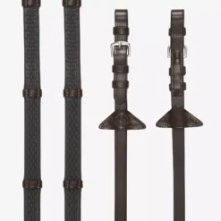 LeMieux Soft Rubber Reins With Stoppers 23 LeMieux Soft Rubber Reins With Stoppers -Finest Equestrian Supplies it03782 product softrubberreinswithstoppers havana silver 1 1 3 jpg