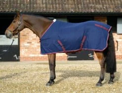 JHL Cotton Sheet -Finest Equestrian Supplies jhl cotton sheet navy burgundy white 1