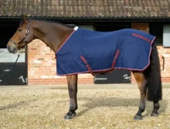 JHL Cotton Sheet -Finest Equestrian Supplies jhl cotton sheet navy burgundy white 5 jpg