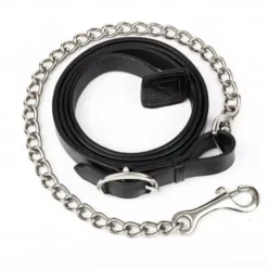 LeMieux Leather Trot Up Chain -Finest Equestrian Supplies leather trot up chain black 1 1 1 jpg