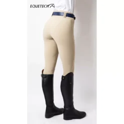 Equetech Ladies Foxhunter Hybrid Breeches -Finest Equestrian Supplies lfb beige back 2 jpg